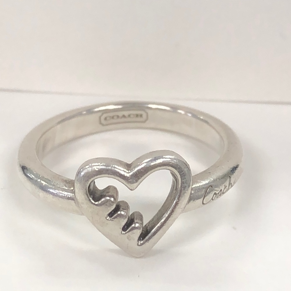 COACH Poppy Sterling Heart Ring